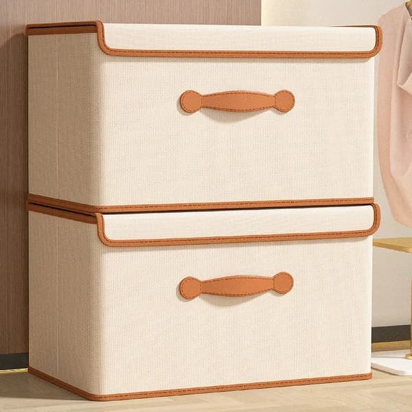 Förvaringslåda, Fällbar Design, Hållbart Material,42L Beige