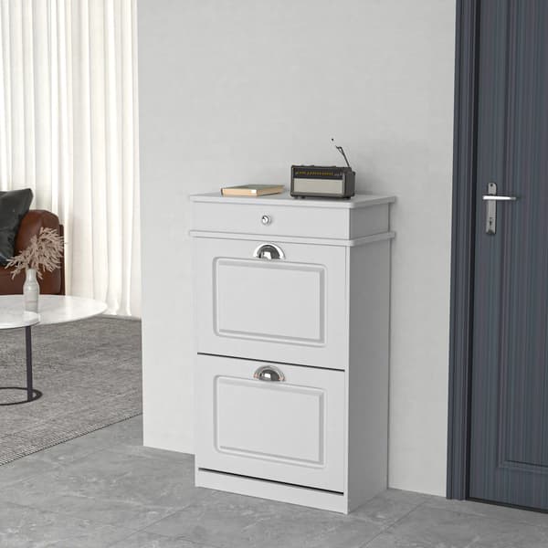 Sko skåp, Kompakt design, Elegant förvaringslösning,VIT