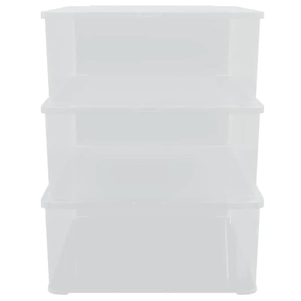 Förvaringslådor, stapelbara, 25L kapacitet,VIT