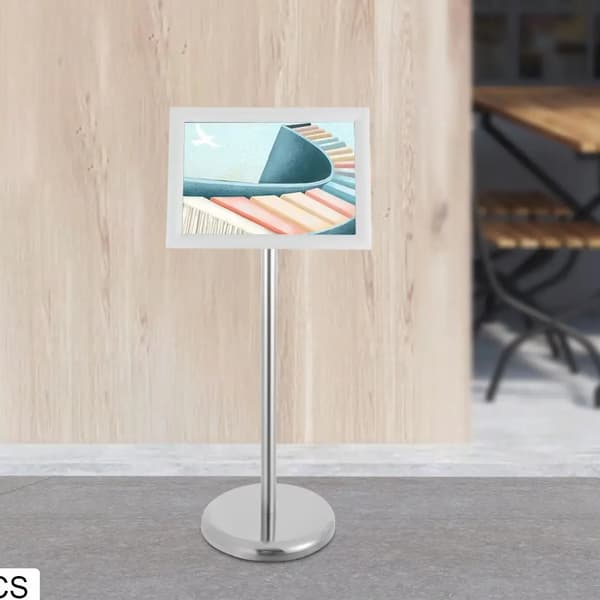 Reklamestander, Justerbar Højde, Holdbart Design,Sølv