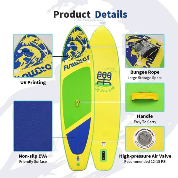 Stand Up Paddle Board, Højdensitetsmateriale, Skridsikker Overflade,SUPFW28D