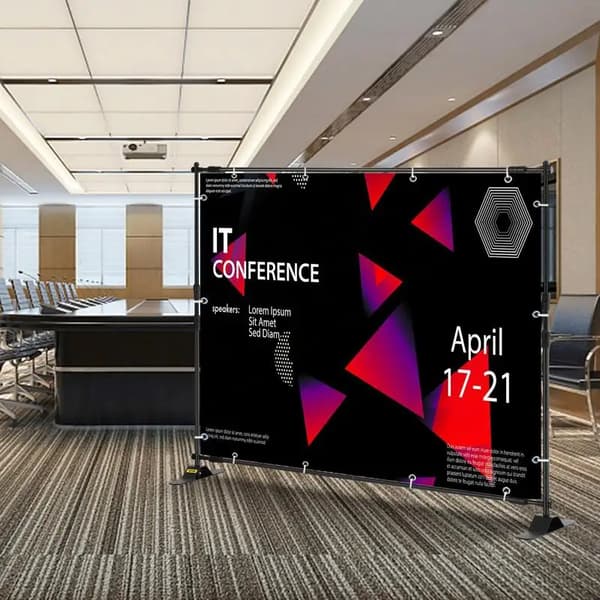 Bannerstand, Justerbar Display, Letvægtsdesign,sort