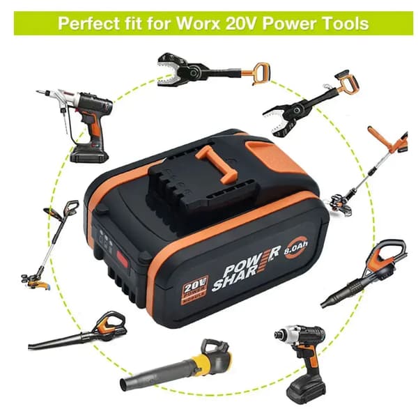 Batteri, 20V Litiumjon, 8000mAh Kapacitet, 20V 8.0Ah X 2