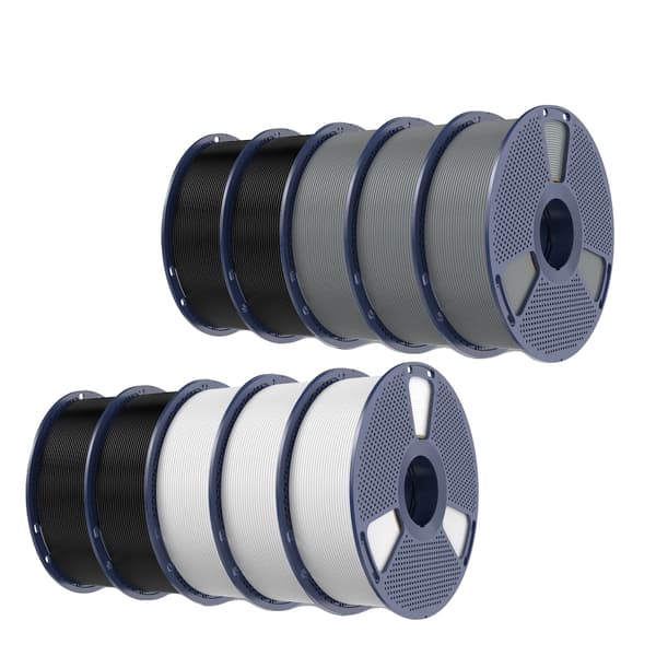 3D Filament, Miljøvenlige Materialer, Tangle-Free Printning,PLA PLUS BK WT GY