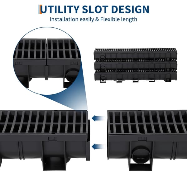 Drænsystem, tungt design, nem sammenkobling ved installation,3pcs