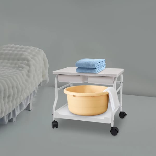 Pedikyrvagn, Bärbar Design, Multifunktionella Funktioner,VIT