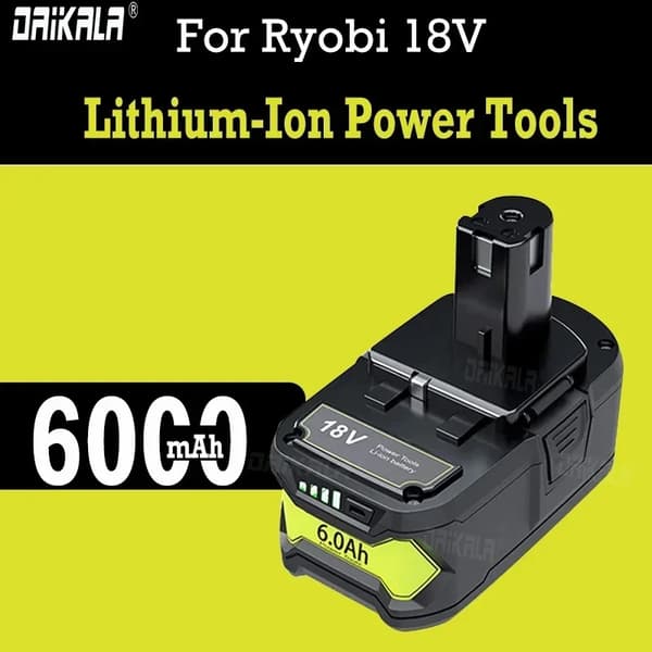 Uppladdningsbart batteri, 18V, 6.0AH Li-ion,6.0Ah-1pcs