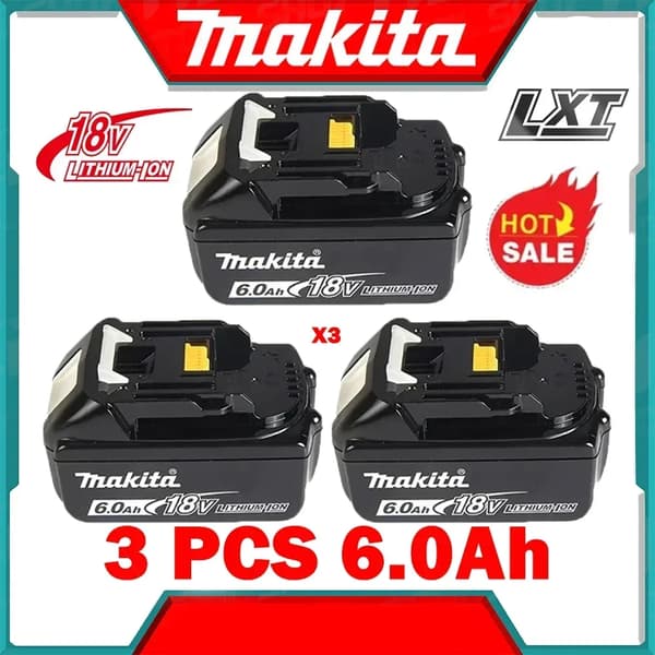 Batteri, 6Ah kapacitet, säkerhetsfunktioner, 3PCS 6000mAh