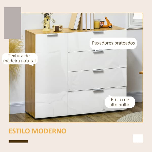 Vardagsrumsskåp, modern design, gott om förvaringsutrymme, VIT