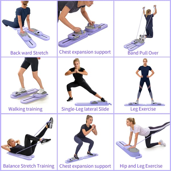 Pilatesbräda, Avtagbar design, Smarta visningsfunktioner,LILA