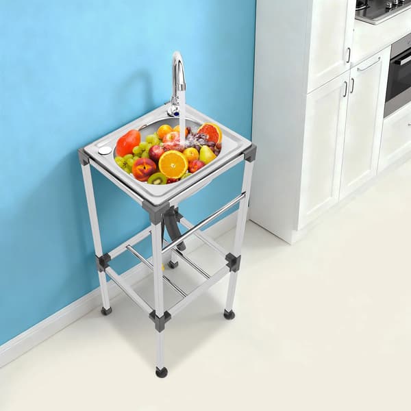 Vaskeskab, Rustfrit Stål Konstruktion, Fritstående Design,Sølv