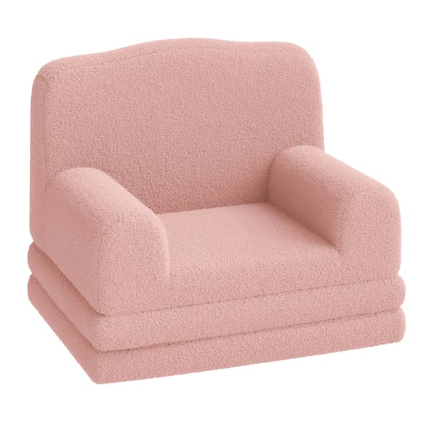 Barnens läsestol, konvertibel soffa och bäddsoffa, tvättbart överdrag,Rosa