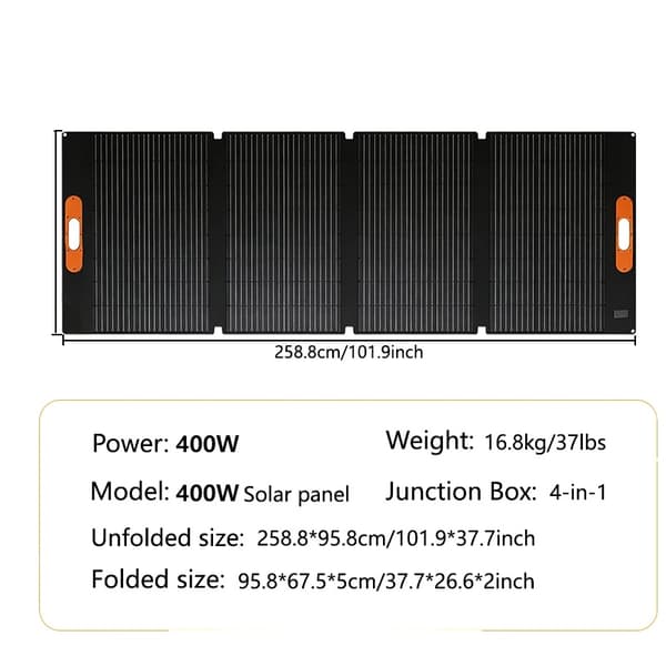 Solpanel, Fällbar Design, Hög Effektivitet,400w-4-i-1