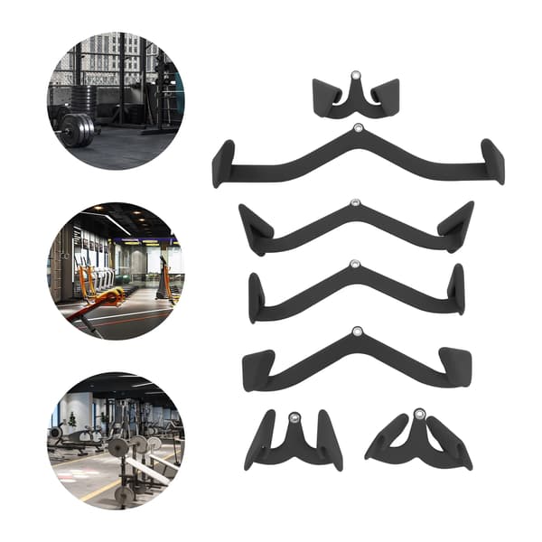 Lat Pulldown Bar Fäste Set, 7-delars Set, Tungt Prestanda,Svart