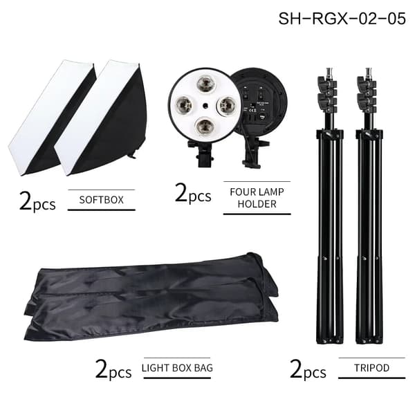 Softbox Kit, Justerbart Lys, Nem Samling,SH-RGX-02-05