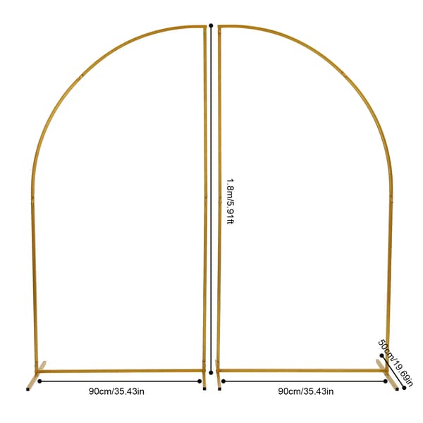Baggrundsstativ, Bueformet Ramme til Bryllupper, Fotoboksbrug,Guld, M