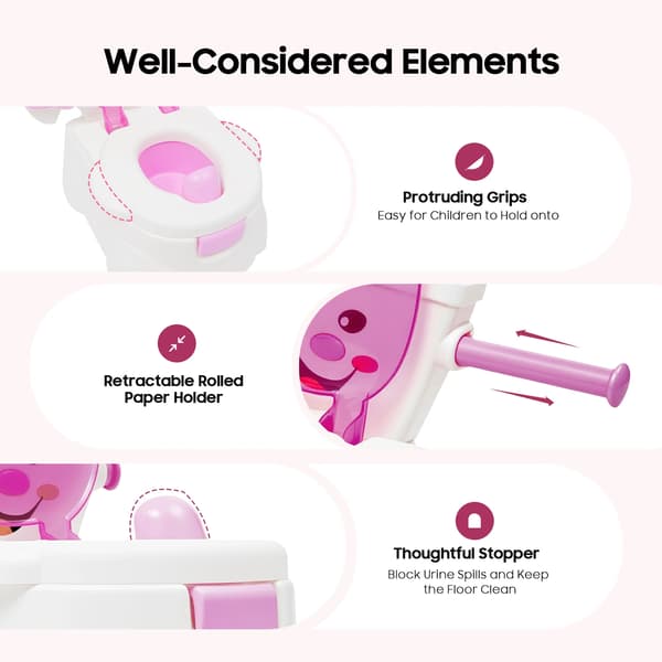 Toilettræning, Sødt Design, Holdbart Materiale,Pink