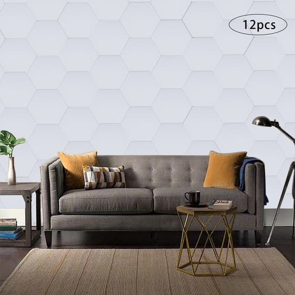 Akustikpaneler, Hexagonal Design, Bullerdämpning,0.9cm, Liten hexagon, VIT