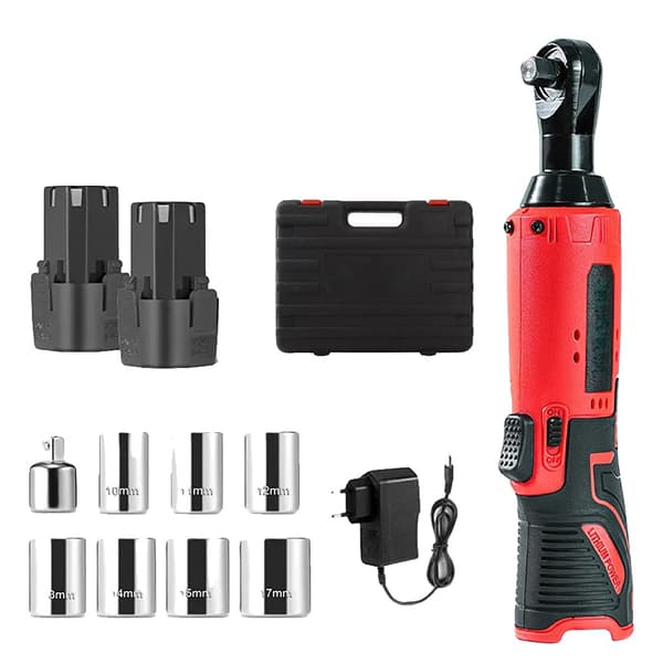 Slagnøgle, 12V Motor, 60 N·m Moment,Med 2×Batteri