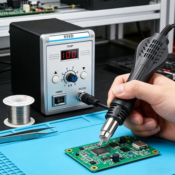 Hett Luftpistol, 100-480°C Temperaturintervall, LED Digitaldisplay,858D