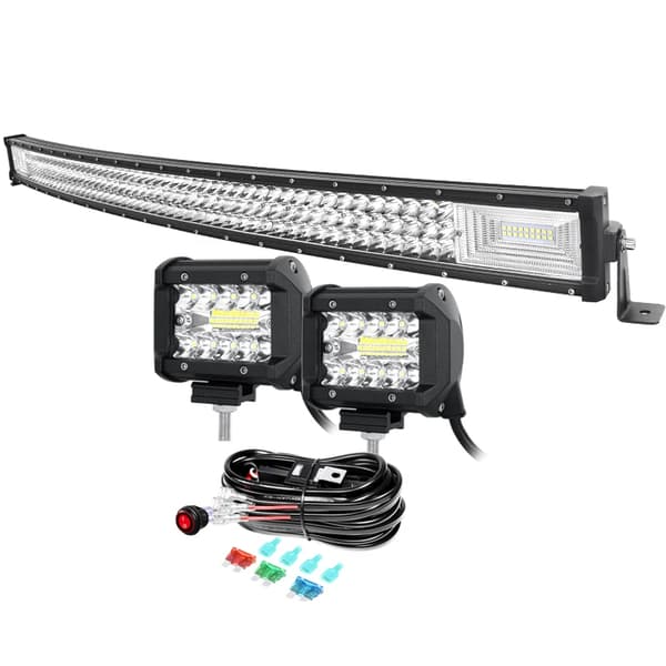 LED-ljusramp, hög effekt, vattentålig design,7D 52in Böjd