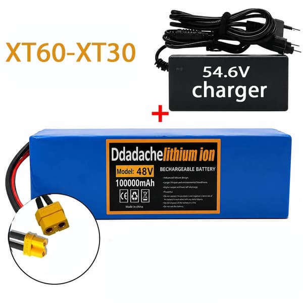 Batteripakke, 100Ah kapacitet, 48V spænding,XT60-XT30-lader
