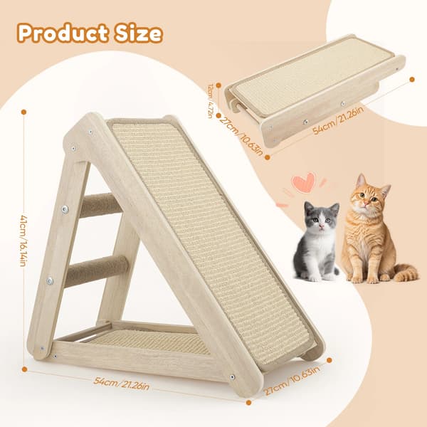 Kattklösbräda, Triangulär Fällbar Design, Solid Trä Konstruktion,ljusgul