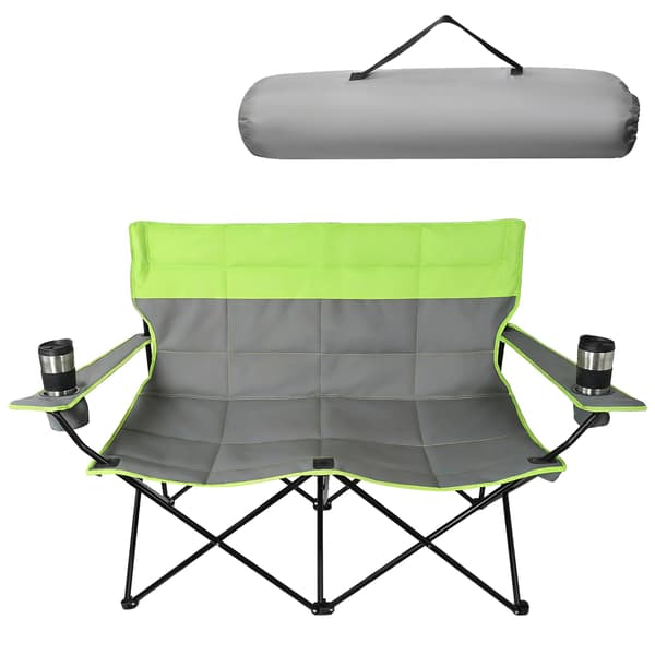 Dubbel Campingstol, Bärbar Design, Kraftig Ram,armégrön