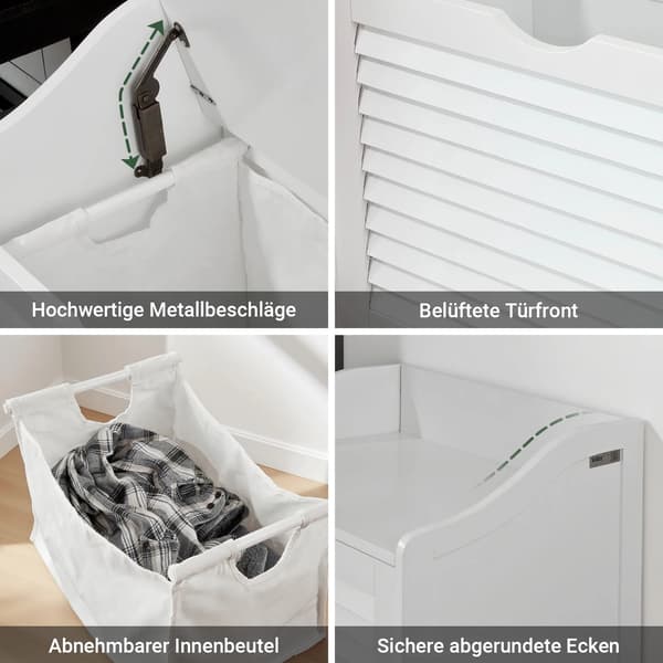 Opbevaringsbænk, Robust MDF-konstruktion, Minimalistisk Moderne Design,HVID