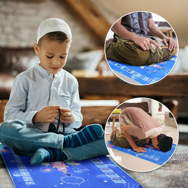 Interaktiv Bönmatta, LED-skärm, Koranrecitation, Blå