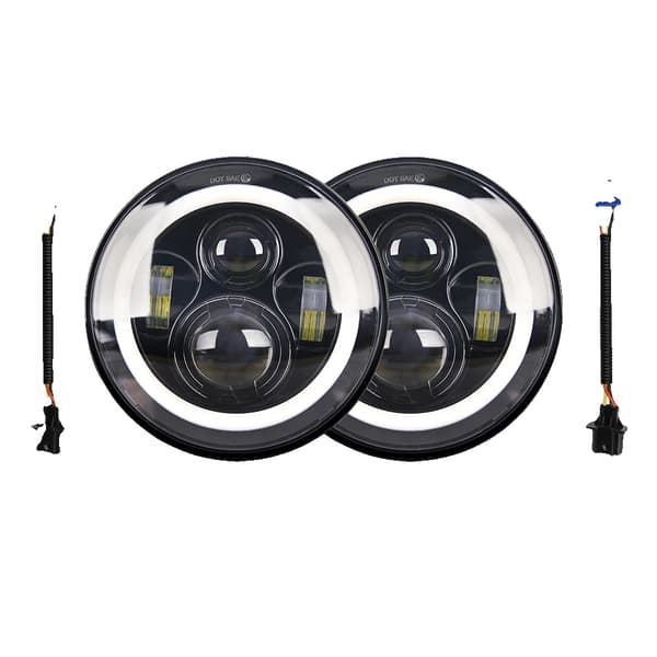 7" LED-strålkastare, 50W högstråle, 30W lågstråle,2 Delar