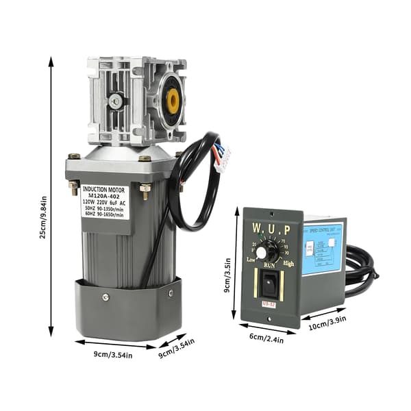 AC Motor, 120W Effekt, 30:1 Reduceringsforhold,sort