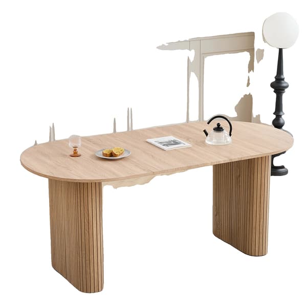 Spisebord, Oval Design, Moderne Stil,Lys Brun