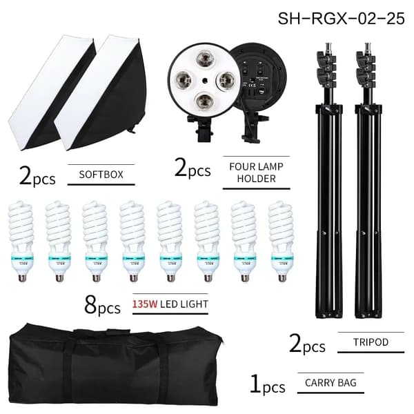Softbox Kit, Justerbart Lys, Nem Samling,SH-RGX-02-25