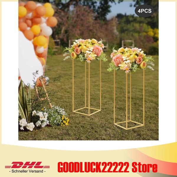 Blomsterställning, Elegant Design, Robust Järnkonstruktion,Guld, L