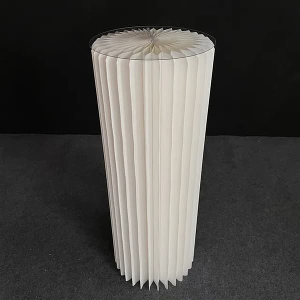 Kakställ, hopfällbar design, guldfinish, H80cm vit