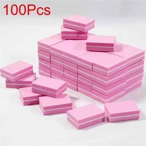 Neglefil, Holdbart Plastmateriale, Ideel til Manicure og Pedicure,100Pcs-Pink