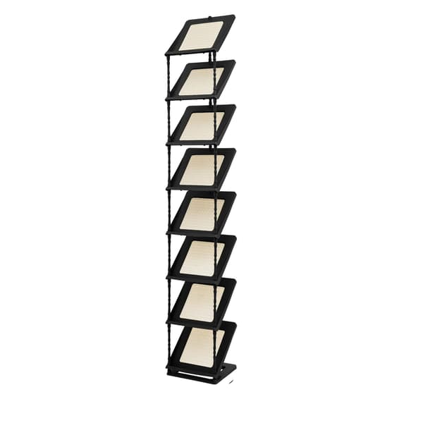 Sko Rack, 8-Lags Skrå Design, Pladsbesparende Organizer,sort farve