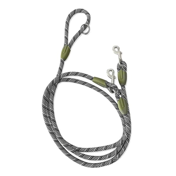 Hundkoppel, Handsfree-design, Hållbart nylonmaterial,1.0CM 240CM-c, Svart Vit