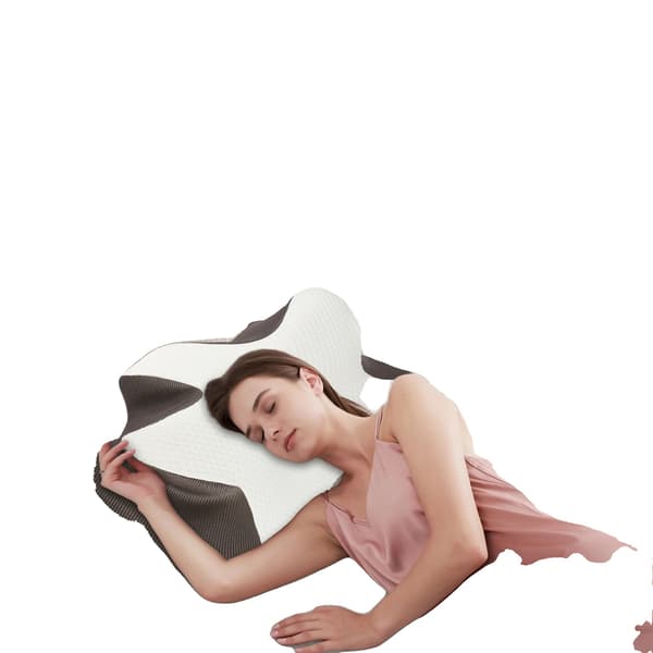 Cervikal Ergonomisk Kudde, Minnesskum, Justerbart Stöd,VIT
