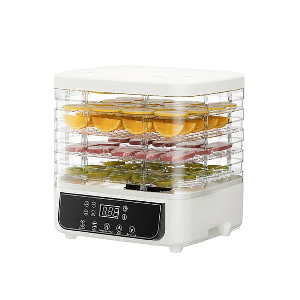 Madtørrer, 5 Bakker, LED Skærm,220V, Hvid