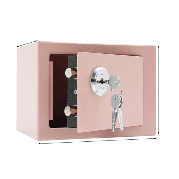 Säkerhetsbox, Hållbar Stålstruktur, Mekaniskt Nyckellås,Rosa
