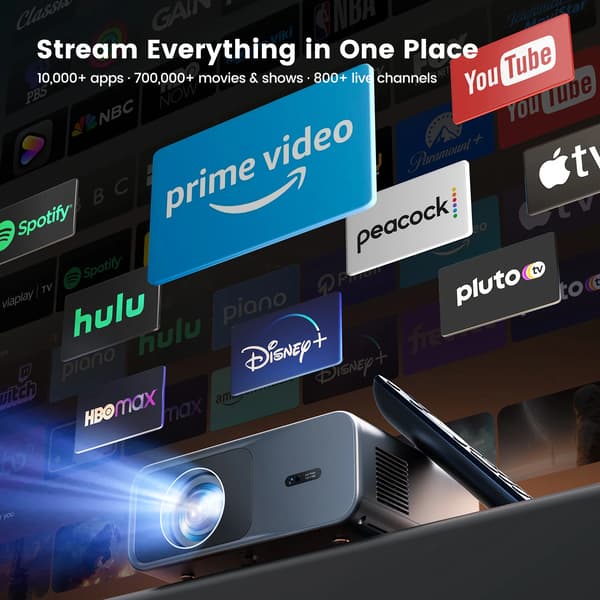 Projektor, 4K UHD-stöd, inbyggda streamingappar,EU-kontakt