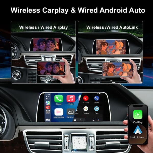 Trådløs CarPlay Android Auto, Understøttelse af bakkamera, Plug-and-Play installation,NTG4.5 Becker