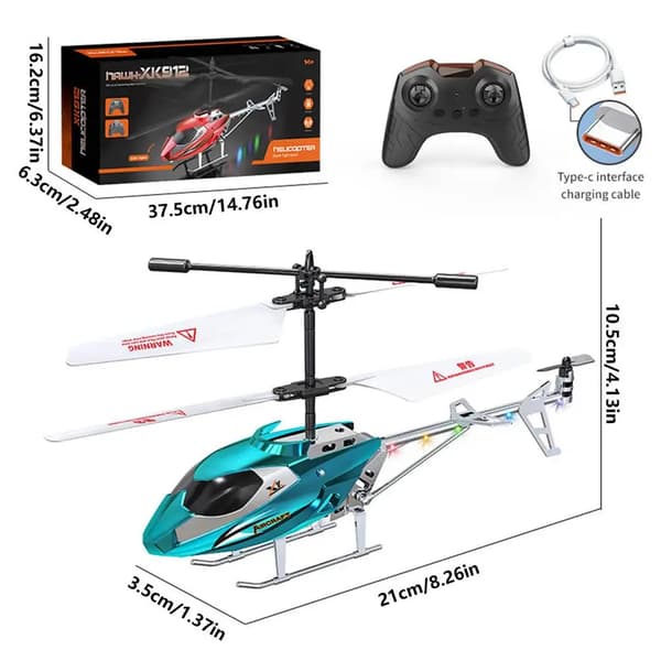 Helikopter, för barn, lätt kontroll, stabil flygning, blå