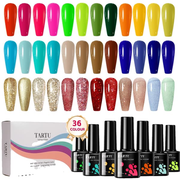 Gel Nagellack Set, 36 Färger, Semi-Permanent Formel,TT36008