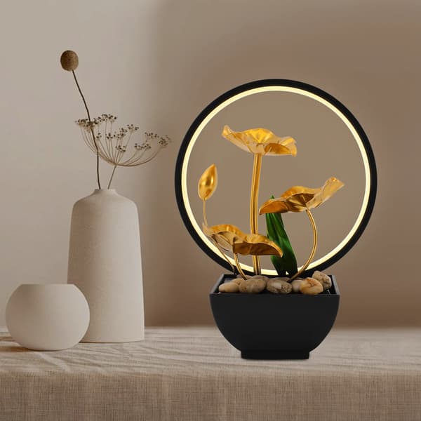 Bordfontæne, LED-lyskilde, moderne design,Guld