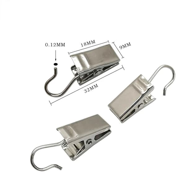 Gardinhænger Clips, Holdbart Jernmateriale, Traditionel Kinesisk Stil,Sølv