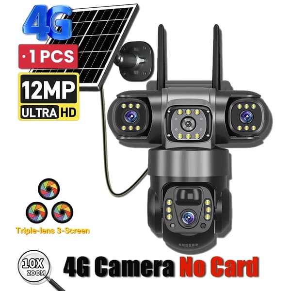 IP Solkamera, 15MP HD, Nattesyn,4G KAMERA UDEN KORT