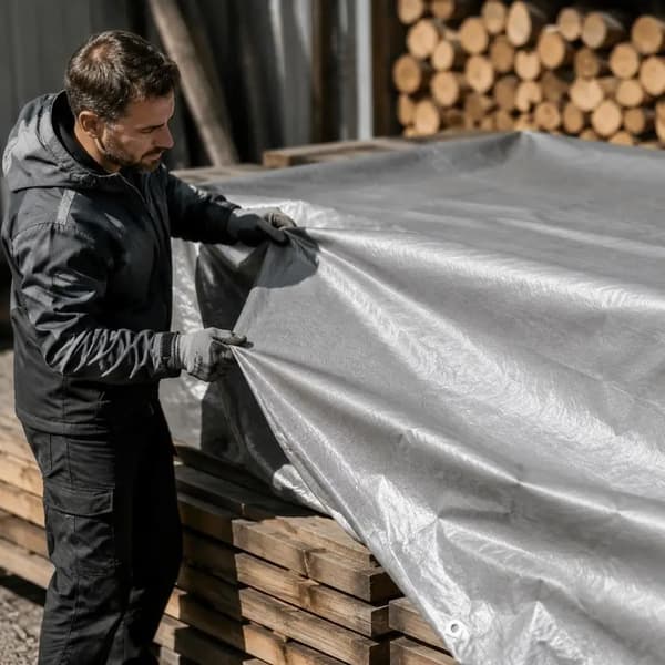Presenning, Holdbart HDPE Materiale, Vejrbestandig,Gris